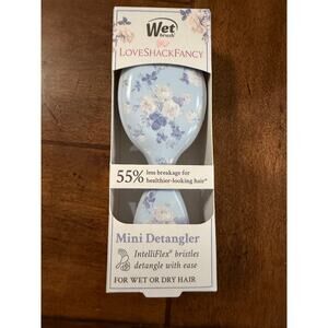 Wet Brush x LoveShackFancy Mini Detangler hair brush, "English Ivy Blue"